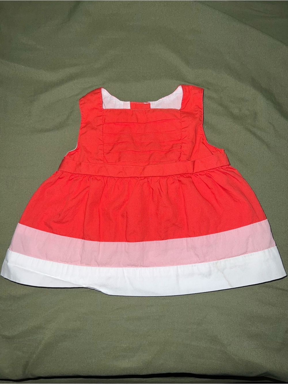 Janie and Jack Baby Girls' Coral and White Tiered Dress